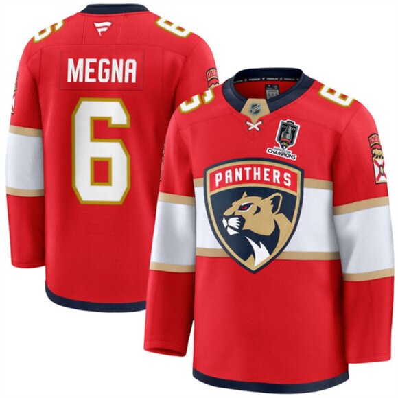 Mens Jaycob Megna 2025 Stanley Cup CH Jersey Red Stitched